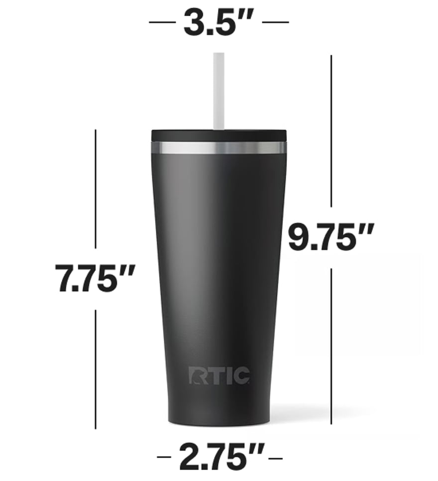 20oz RTIC Everyday Tumbler dimensions