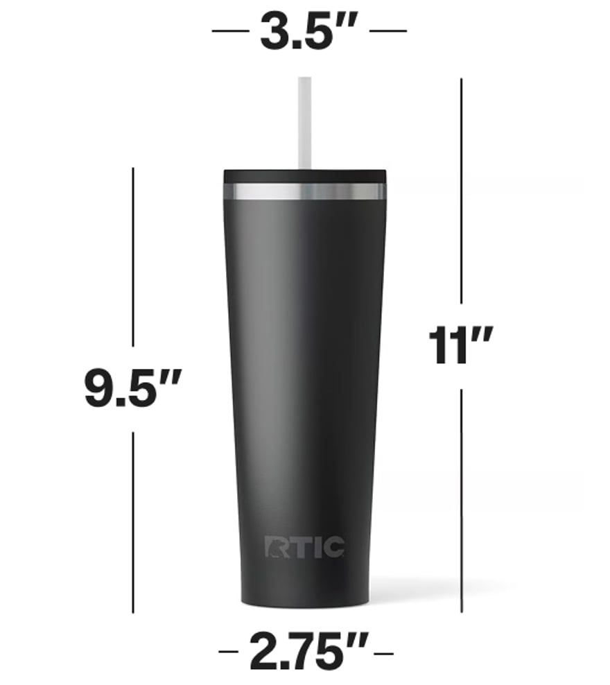 28oz RTIC Everyday Tumbler dimensions