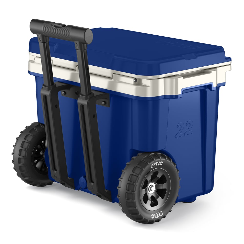 22 QT Ultra-Light Wheeled Cooler, Cobalt & White Image