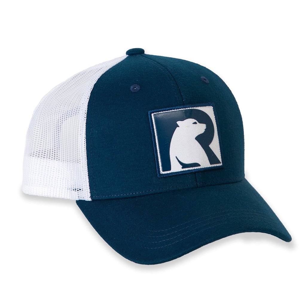 Bear Logo Truckers Hat, Navy / Fog Image