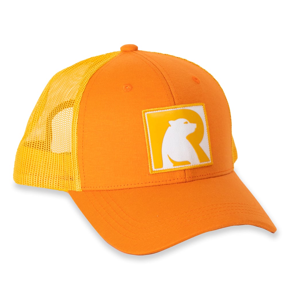 Bear Logo Truckers Hat, Orange / Clementine