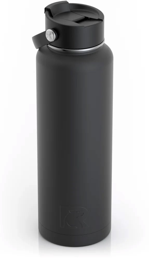 RTIC 40oz Bottle, Black, Matte, Stainless Steel & Vacuum Insulated