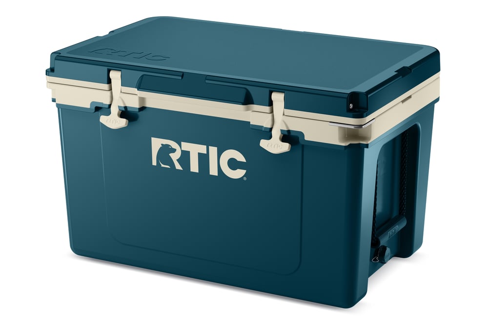 RTIC 52 Quart Ultra-Light Hard Cooler, Marine/Canvas, Lightweight, Heavy Duty Rope Handles, T-Latch Closure