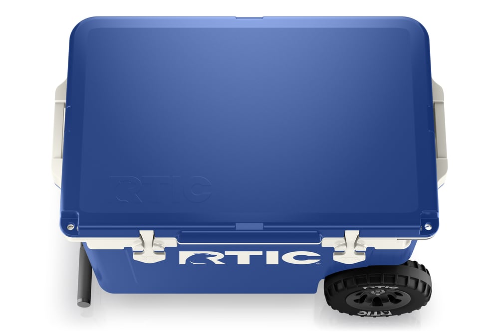 52 QT Ultra-Light Wheeled Cooler, Cobalt & White Image