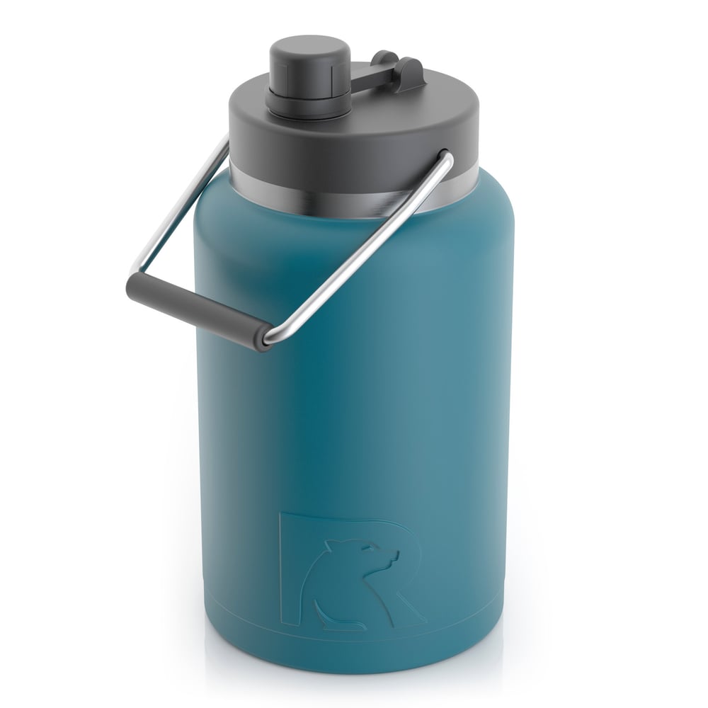 RTIC Half Gallon Jug, Deep Harbor, Matte, Stainless Steel & Vacuum Insulated, Flip-Top Lid