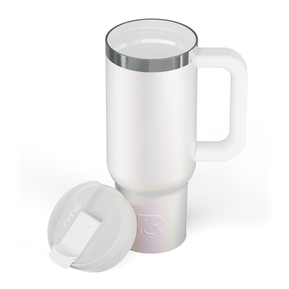 30oz Road Trip Tumbler, White Glitter Image