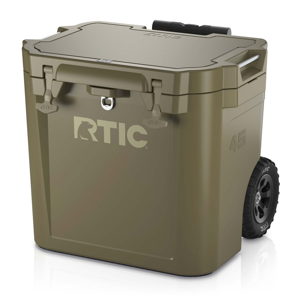45 QT Ultra-Tough Wheeled Cooler, Olive