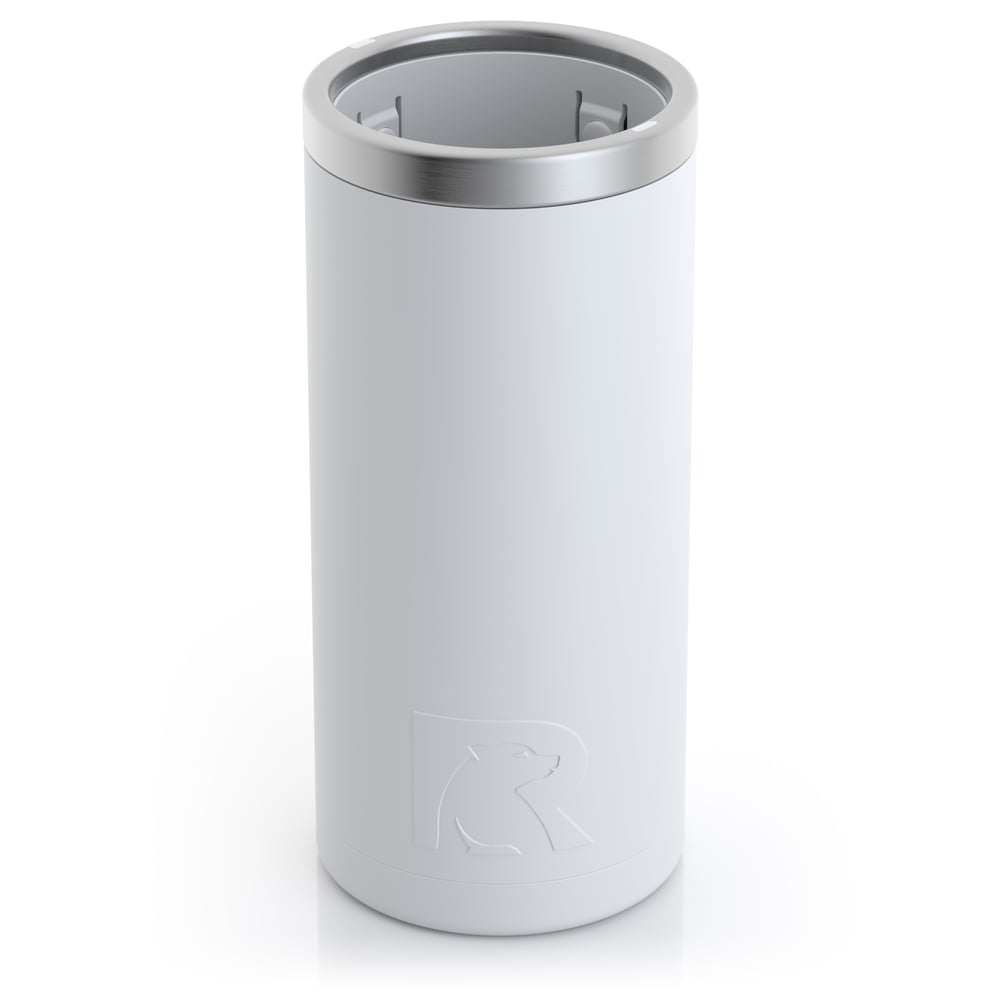 12oz Essential Skinny Can Cooler, White, Matte