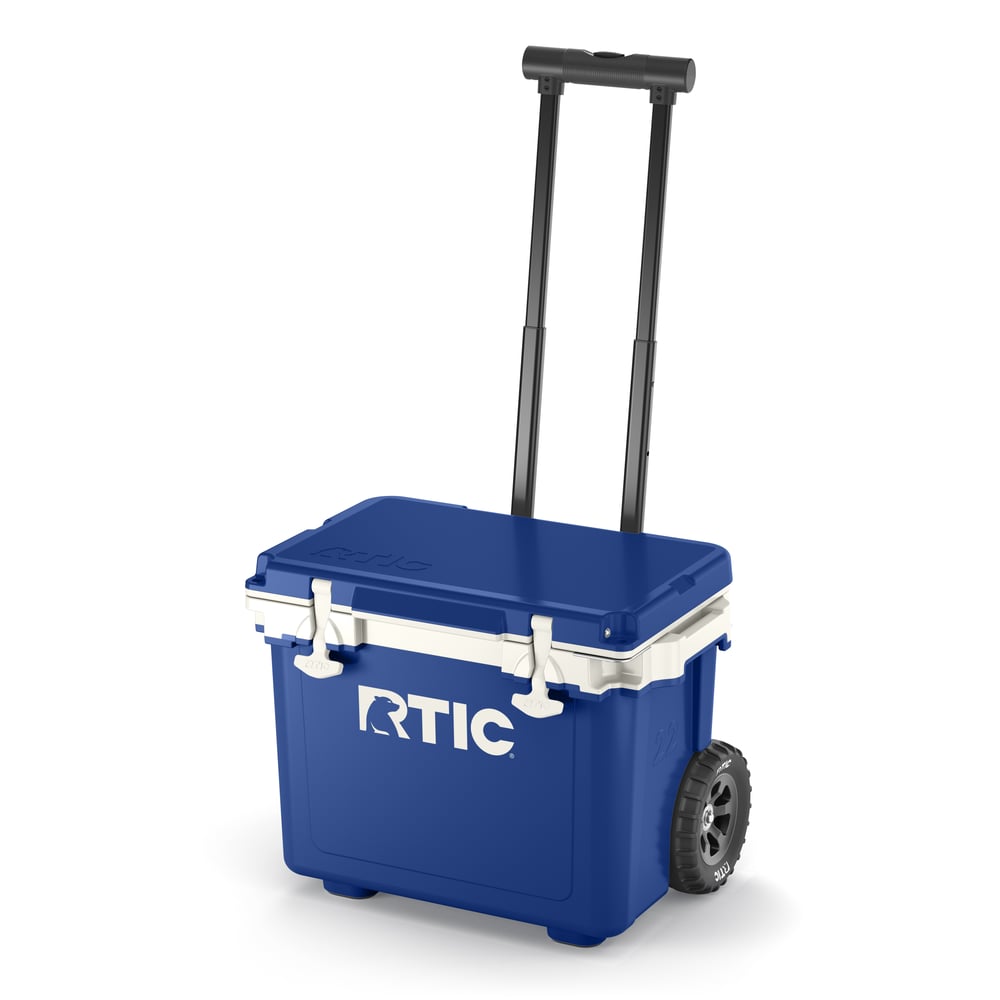 22 QT Ultra-Light Wheeled Cooler, Cobalt & White Image