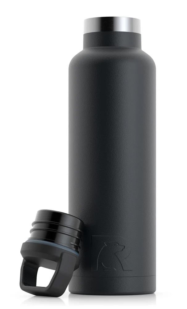 RTIC 20oz Water Bottle, Black, Matte, Stainless Steel & Vacuum Insulated