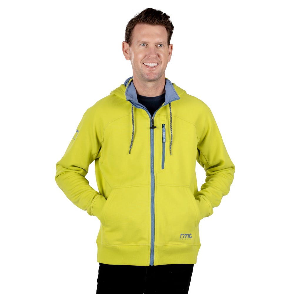 RTIC Men's Water-Repellent Full-Zip Hoodie, Green Apple, XL