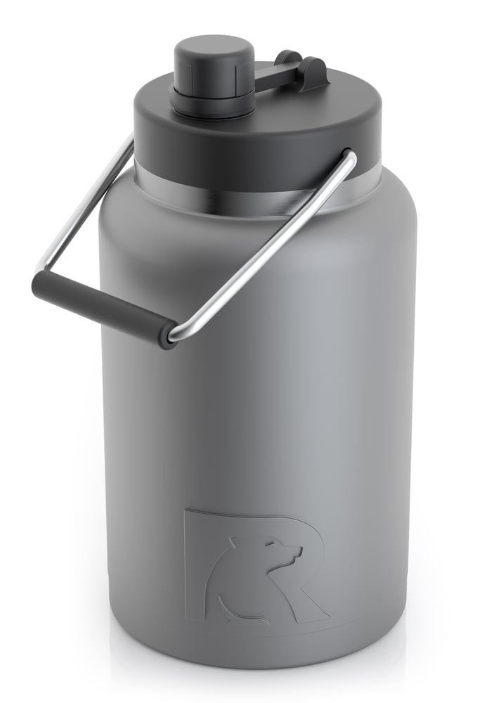 RTIC Half Gallon Jug, Graphite, Matte, Stainless Steel & Vacuum Insulated, Flip-Top Lid