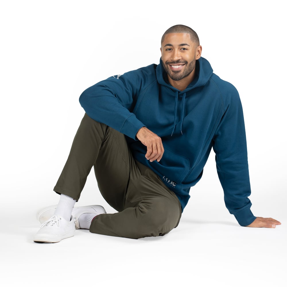 Water-Repellent Pullover Hoodie - Relaxed Fit, Dark Navy, L Image