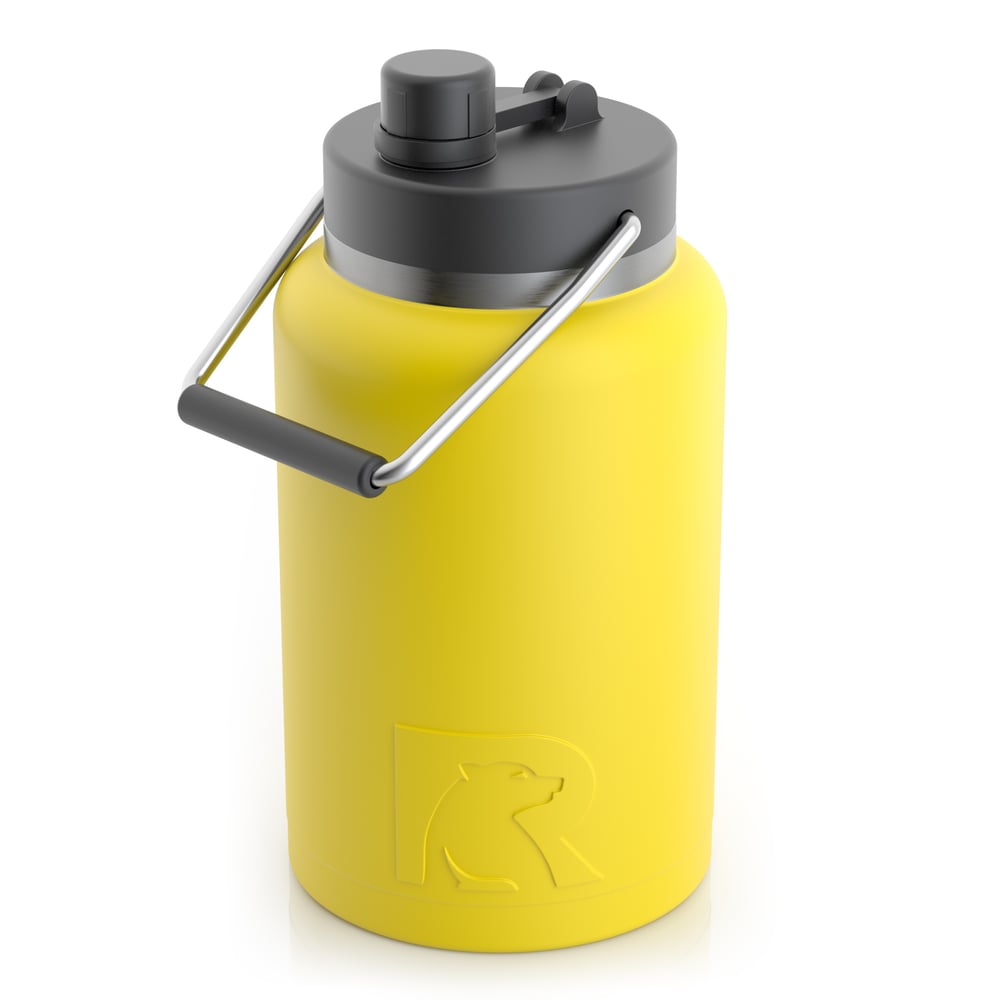 RTIC Half Gallon Jug, Sunflower, Matte, Stainless Steel & Vacuum Insulated, Flip-Top Lid