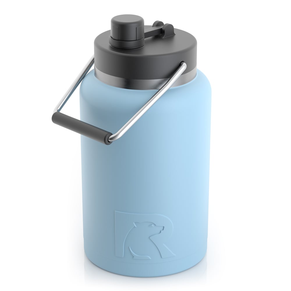 RTIC Half Gallon Jug, RTIC Ice, Matte, Stainless Steel & Vacuum Insulated, Flip-Top Lid