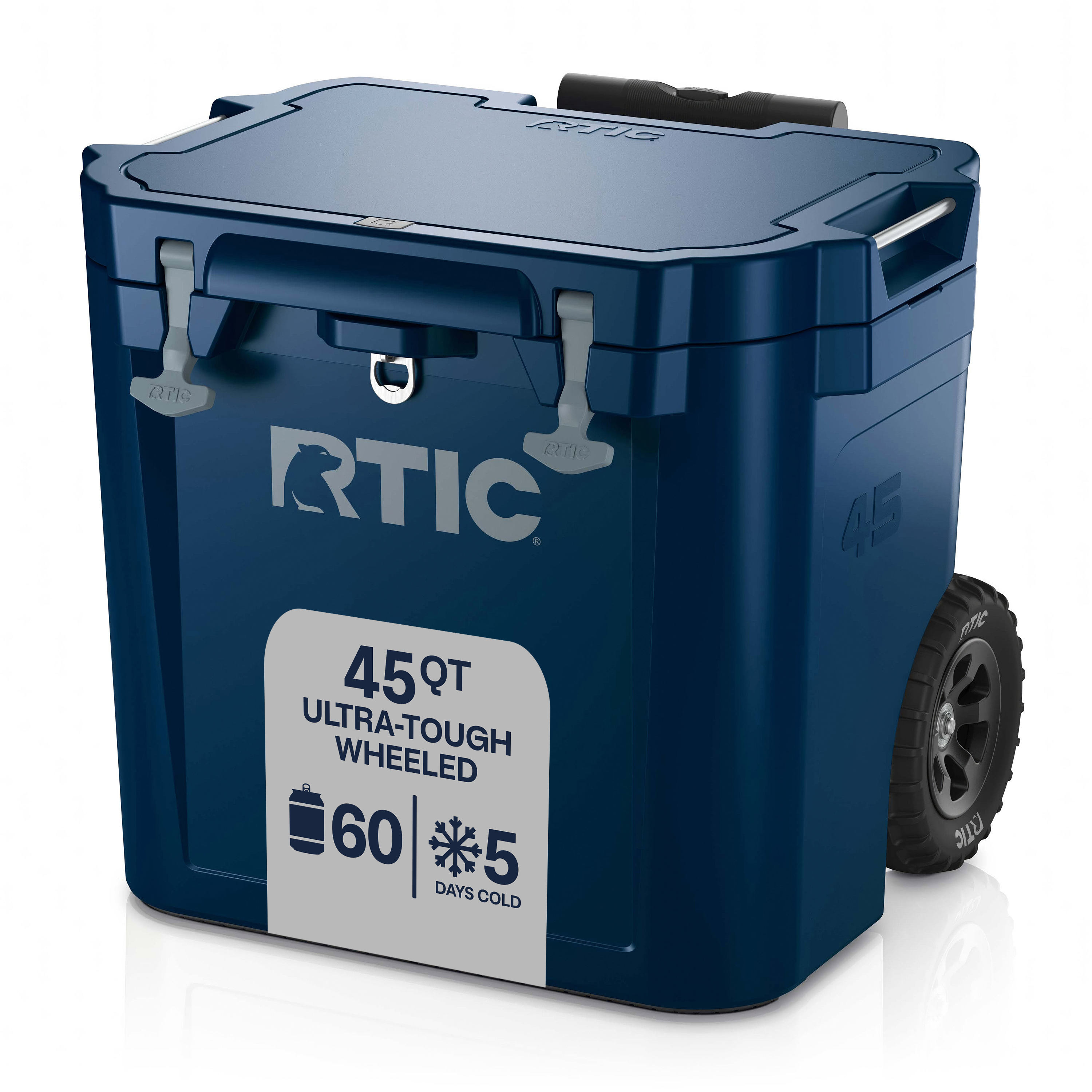 45 QT Ultra-Tough Wheeled Cooler & 60 cans capacity | RTIC