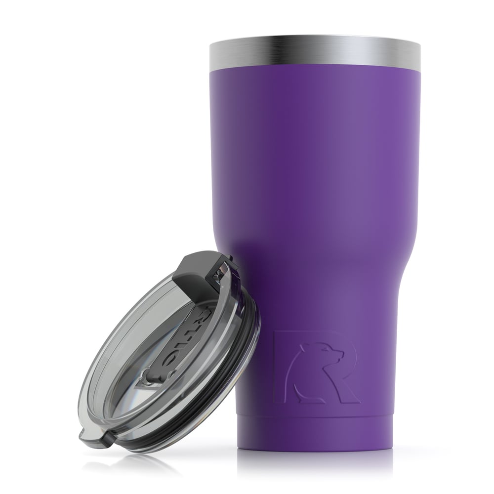 RTIC 20oz Tumbler, Majestic Purple, Matte, Stainless Steel & Vacuum Insulated, Flip-Top Lid