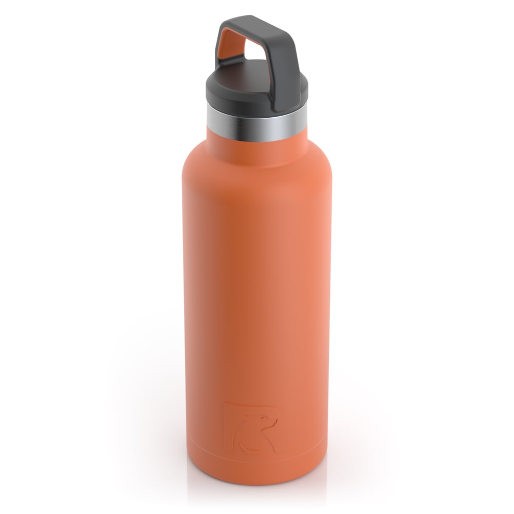 RTIC 16oz Water Bottle, Dark Orange, Matte, Stainless Steel & Vacuum Insulated
