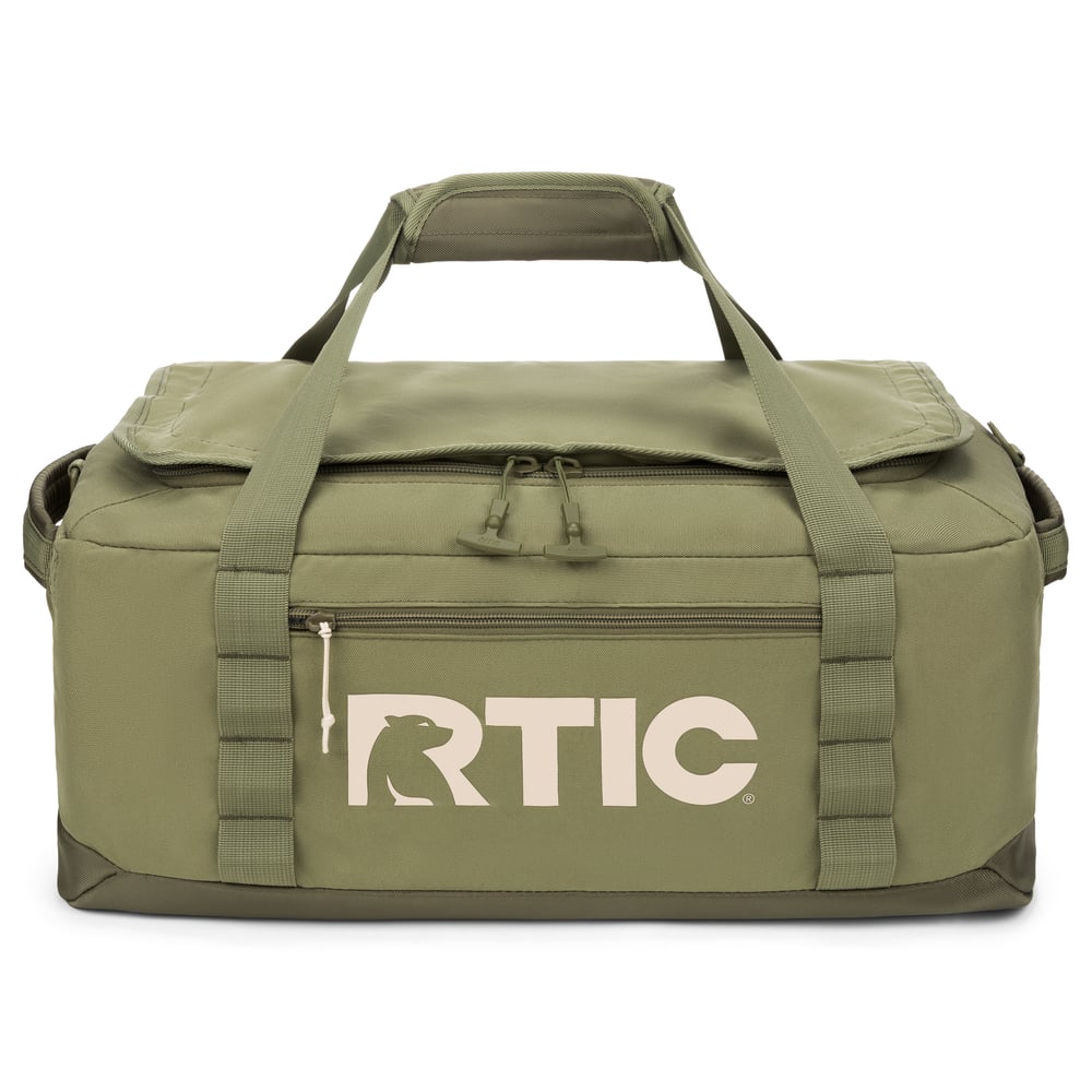 Medium Road Trip Duffle Bag, Olive & Beach Image