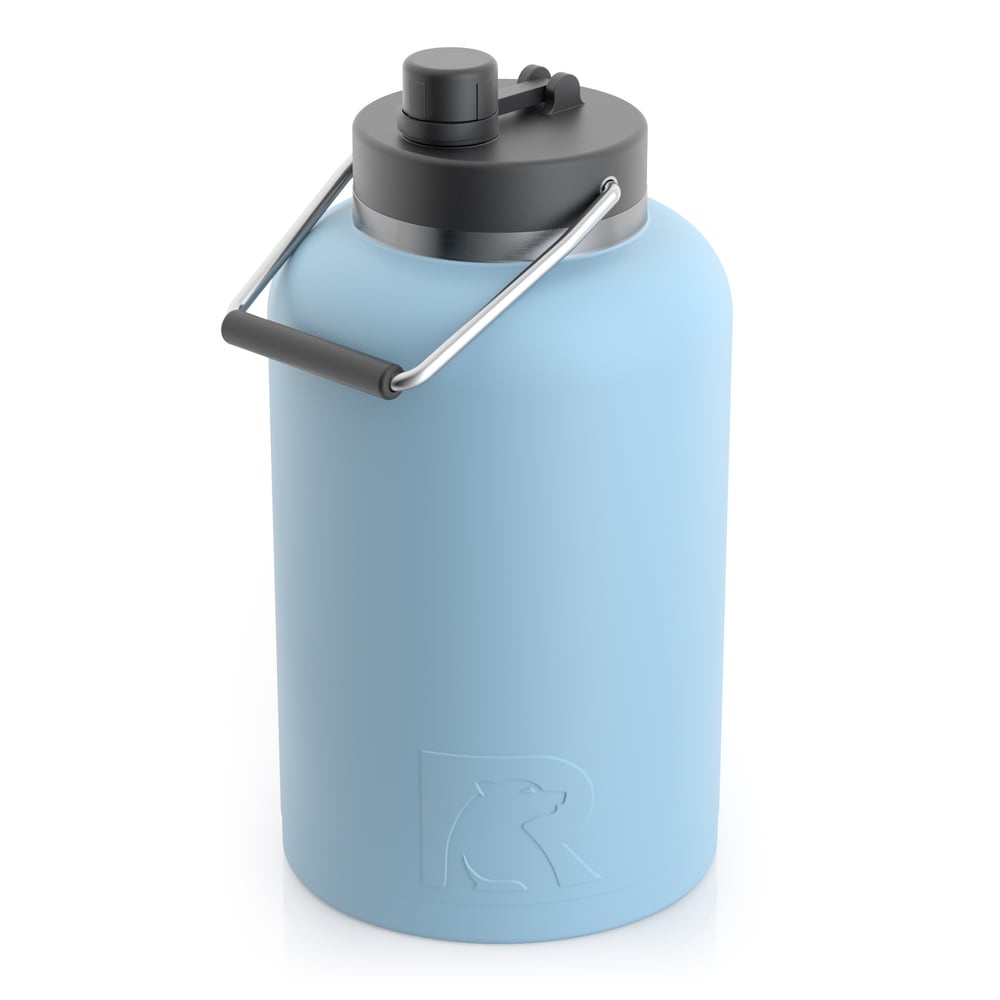 RTIC One Gallon Jug, RTIC Ice, Matte, Stainless Steel & Vacuum Insulated, Flip-Top Lid