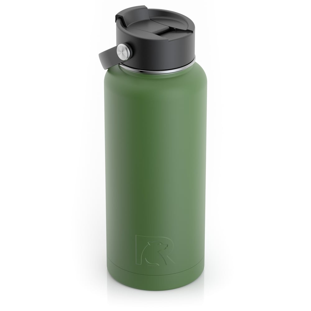 RTIC 32oz Bottle, Palm, Matte, Stainless Steel & Vacuum Insulated