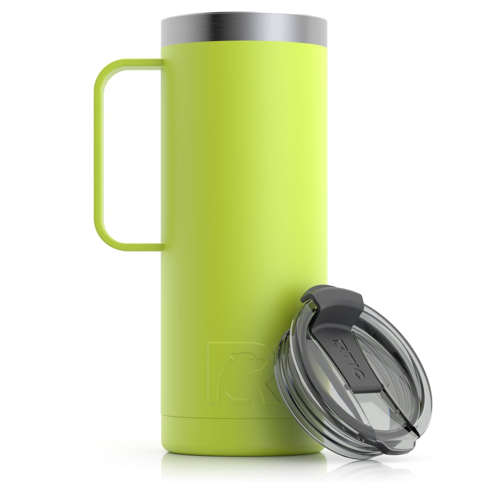 RTIC 20oz Travel Mug, Citrus, Matte, Stainless Steel & Vacuum Insulated, Flip-Top Lid