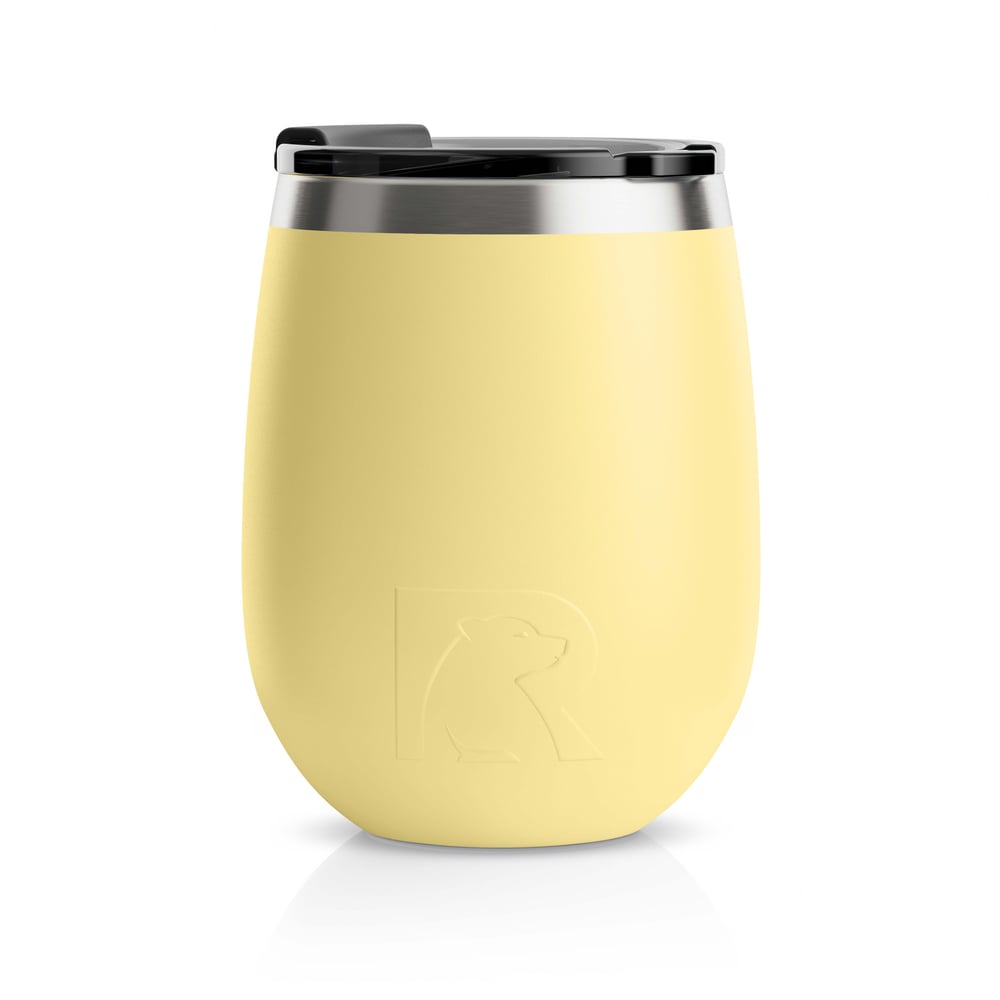 RTIC 10oz Wine Tumbler, Sunlight, Matte, Stainless Steel & Vacuum Insulated, Flip-Top Lid