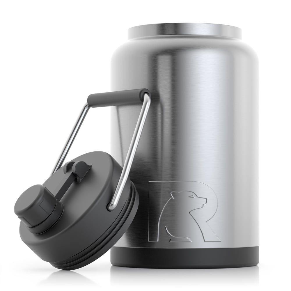 RTIC Half Gallon Jug, Stainless, Matte, Stainless Steel & Vacuum Insulated, Flip-Top Lid