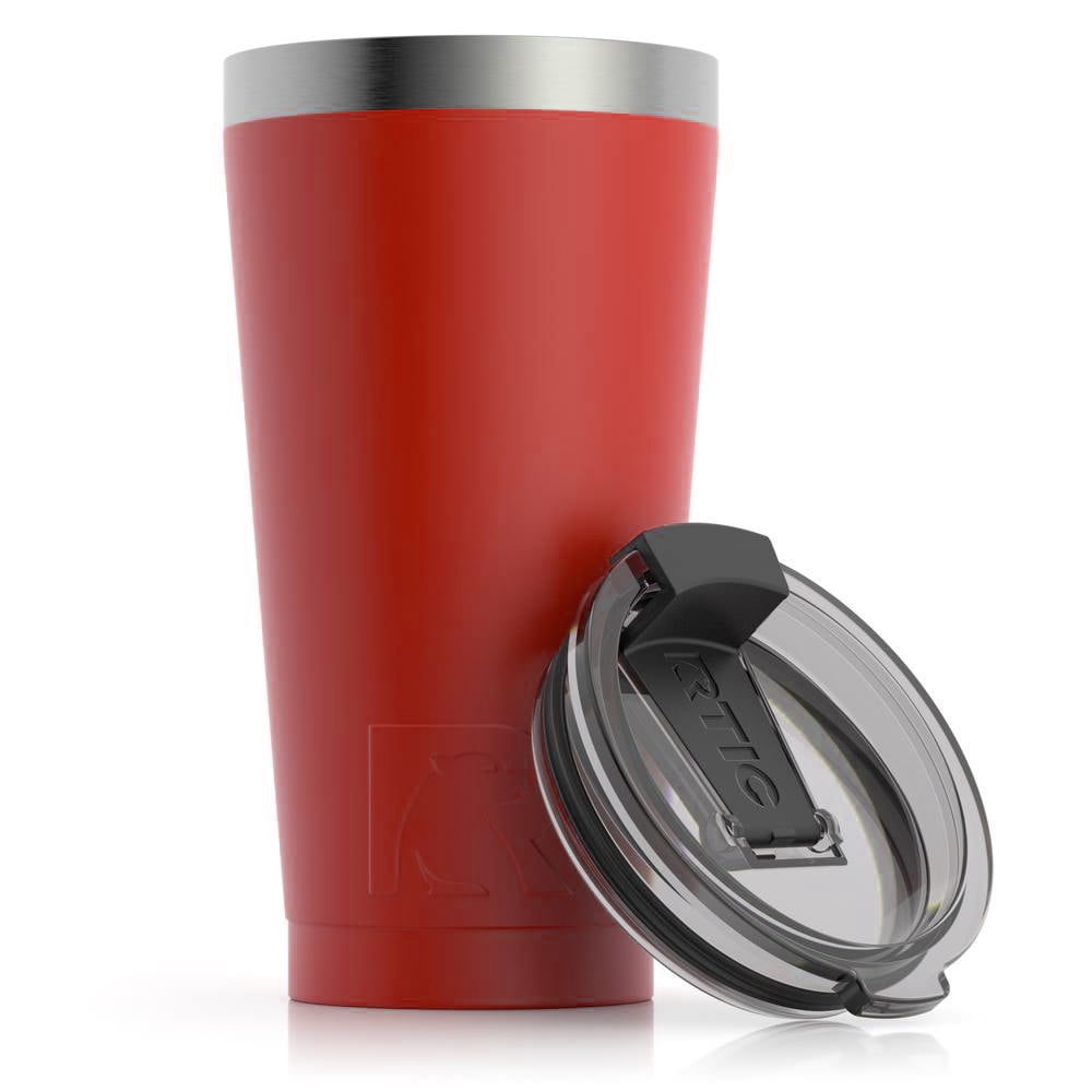 RTIC 16oz Pint Tumbler, Cardinal, Matte, Stainless Steel & Vacuum Insulated, Flip-Top Lid