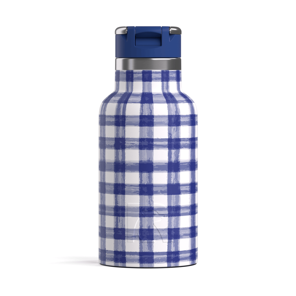 12oz Little Journey Bottle, Cobalt Gingham