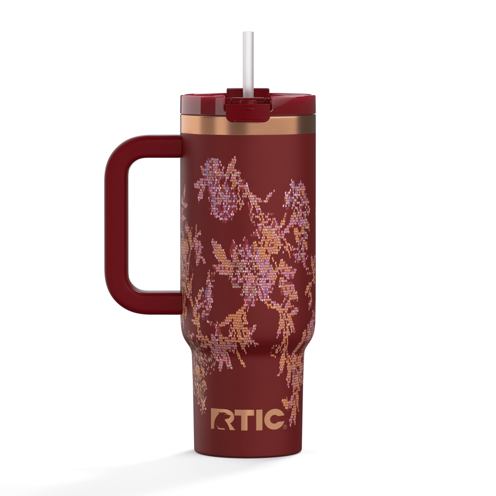 30oz Road Trip Tumbler, Cross-Stitch, Black Cherry