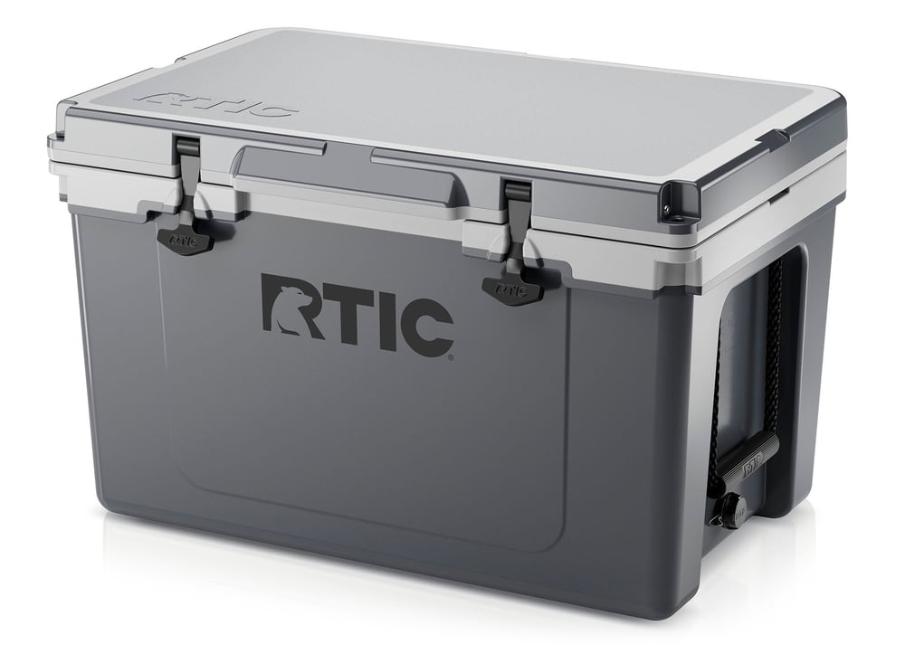 RTIC 52 Quart Ultra-Light Hard Cooler, Dark Grey & Cool Grey, Lightweight, Heavy Duty Rope Handles, T-Latch Closure