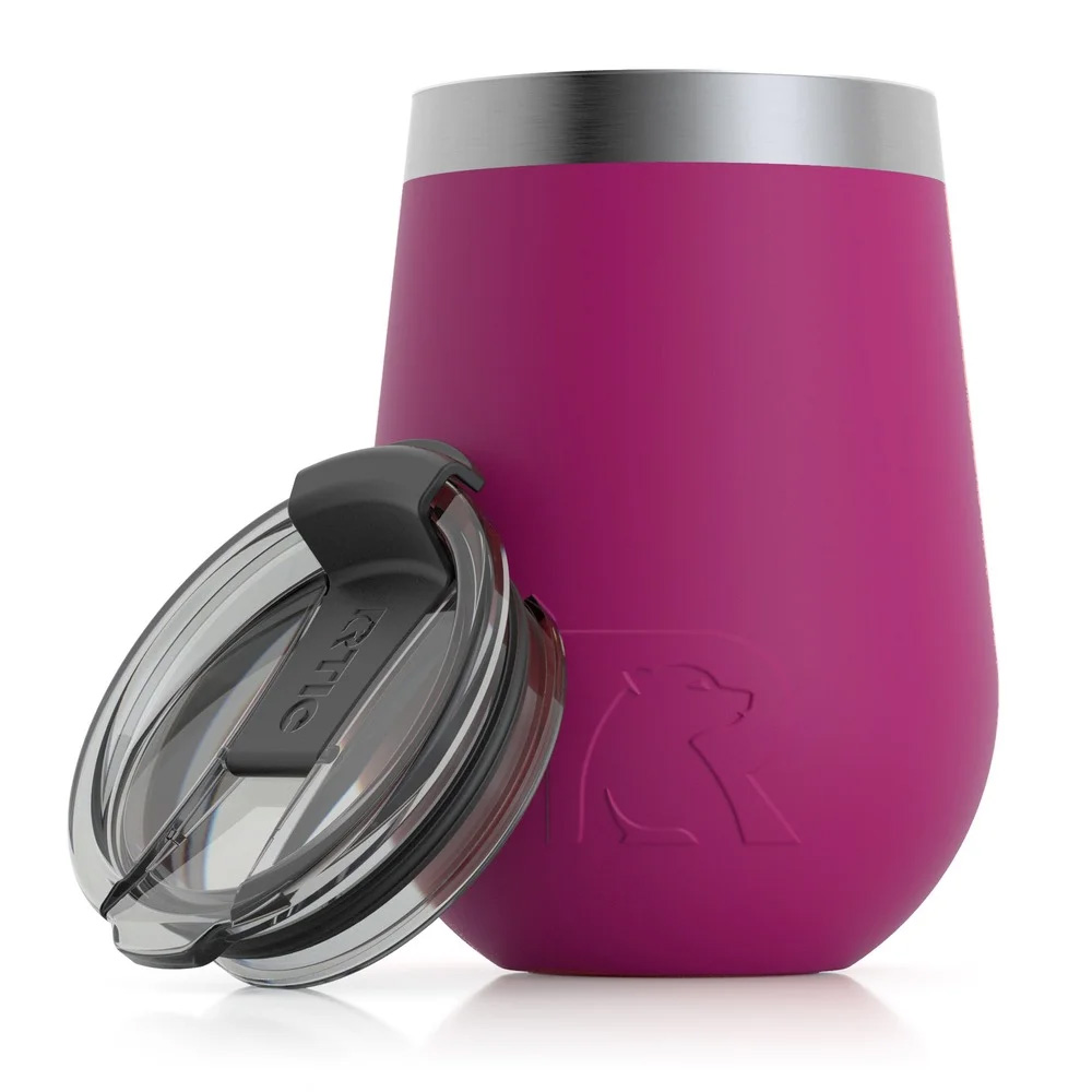 RTIC 12oz Cocktail Tumbler, Very Berry, Matte, Stainless Steel & Vacuum Insulated, Flip-Top Lid