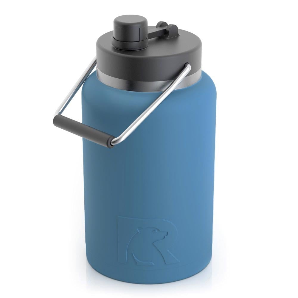 RTIC Half Gallon Jug, Slate Blue, Matte, Stainless Steel & Vacuum Insulated, Flip-Top Lid
