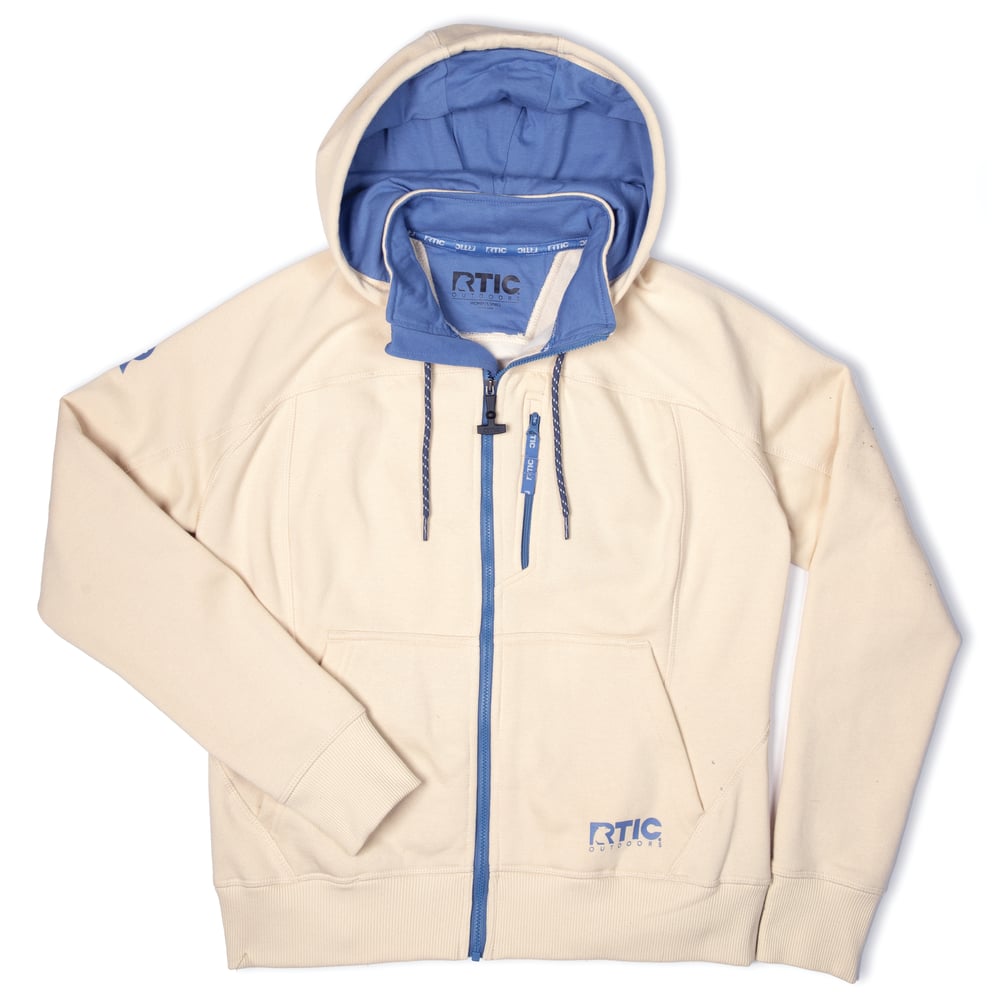 Women's Water-Repellent Full-Zip Hoodie, Bone, M Image