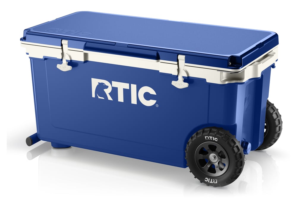 72 QT Ultra-Light Wheeled Cooler, Cobalt & White
