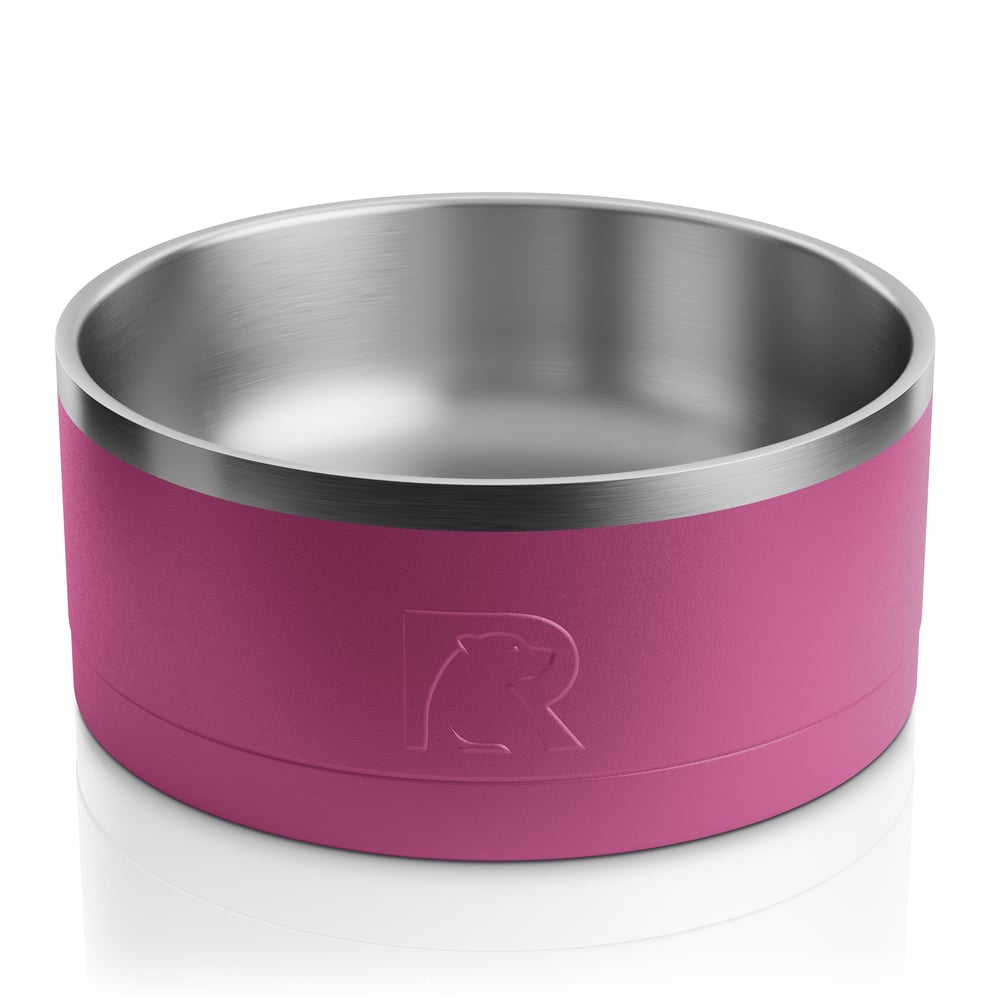 Large 3-In-1 Dog Bowl, Very Berry & Flamingo