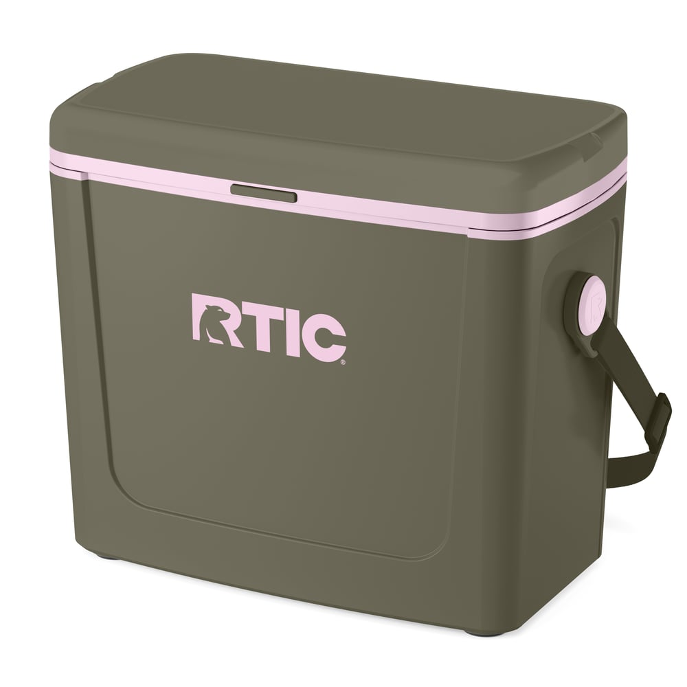 16 QT Road Trip Cooler, Olive/Pale Pink