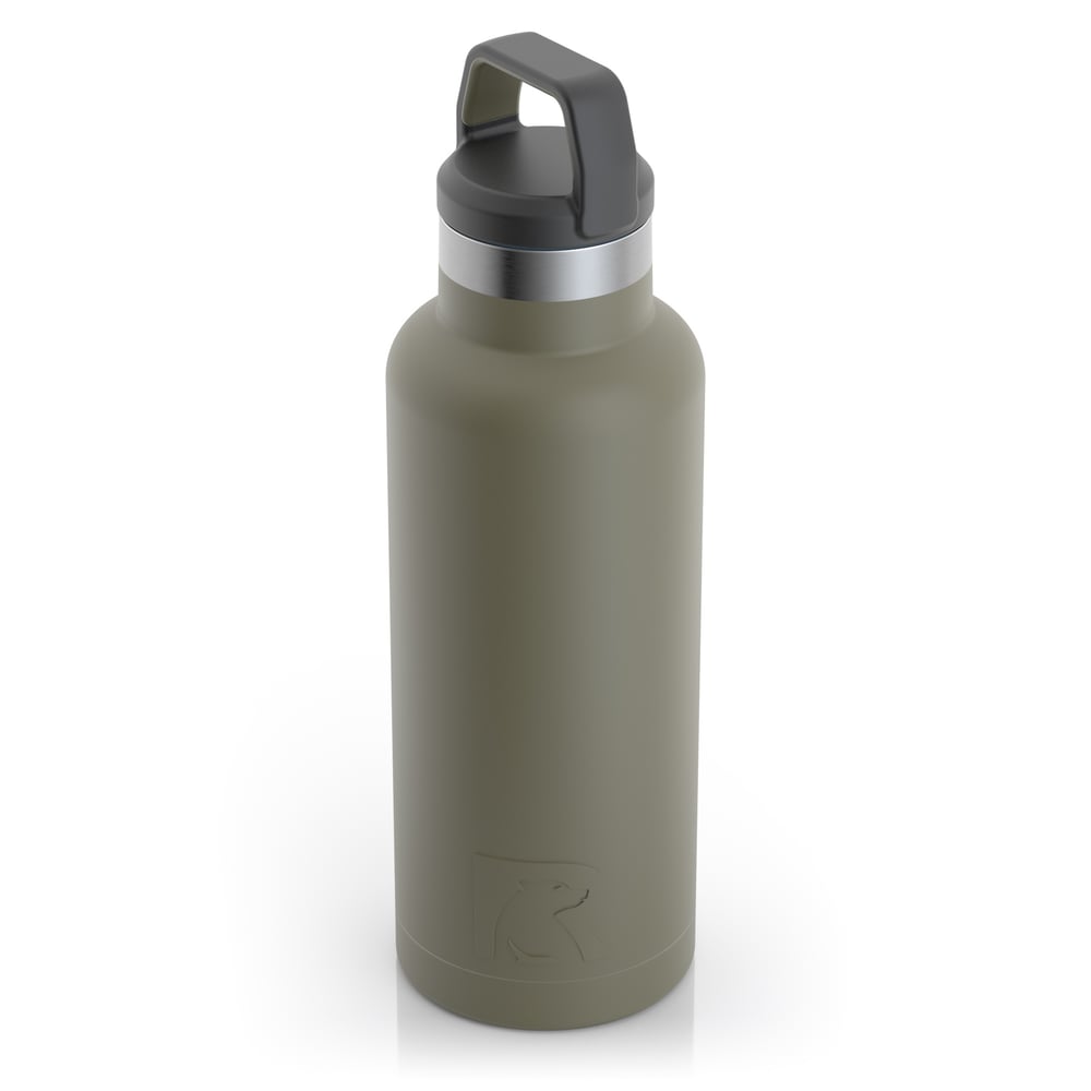 RTIC 16oz Water Bottle, Olive, Matte, Stainless Steel & Vacuum Insulated