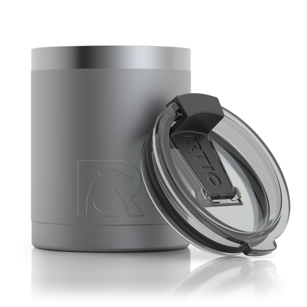 RTIC 12oz Lowball Tumbler, Graphite, Matte, Stainless Steel & Vacuum Insulated, Flip-Top Lid