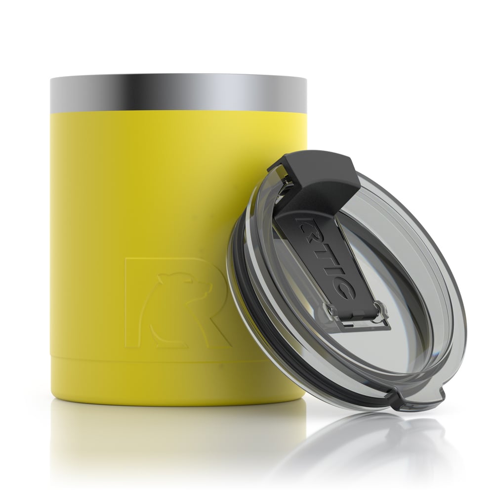 RTIC 12oz Lowball Tumbler, Sunflower, Matte, Stainless Steel & Vacuum Insulated, Flip-Top Lid