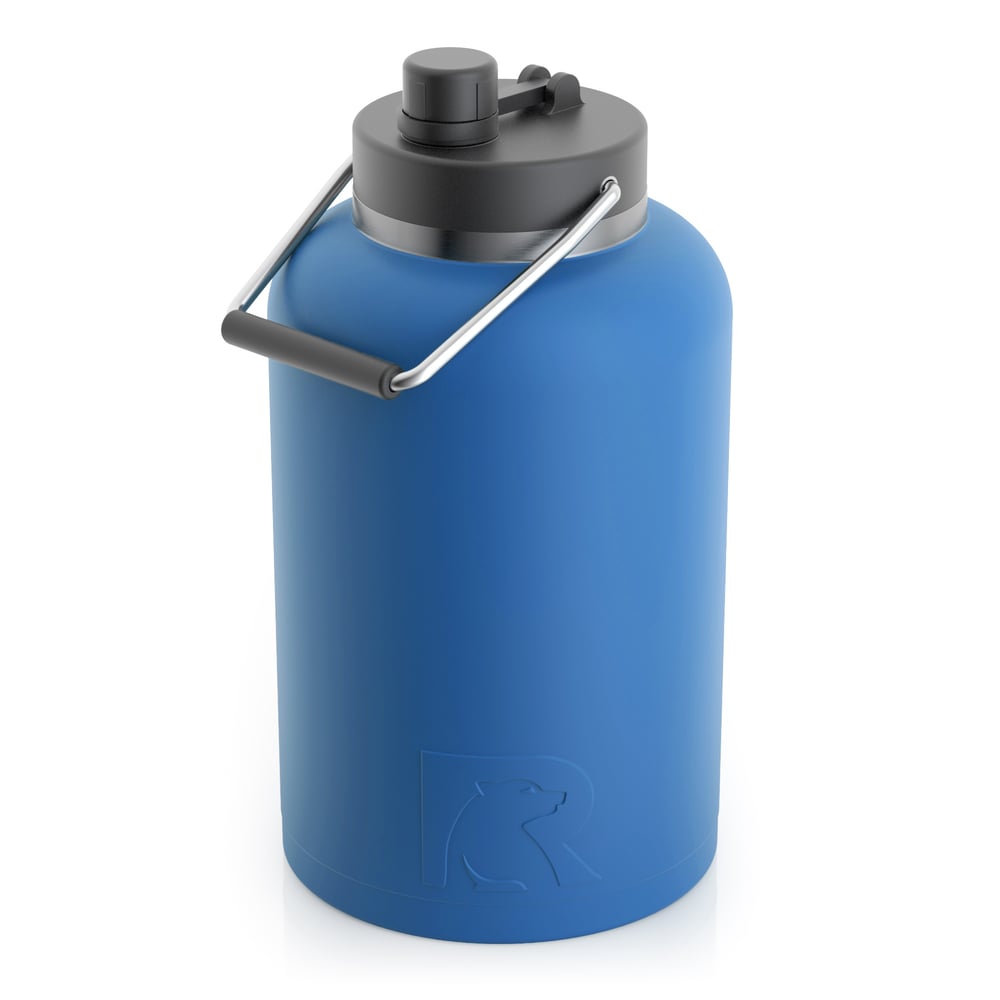RTIC One Gallon Jug, Pond, Matte, Stainless Steel & Vacuum Insulated, Flip-Top Lid