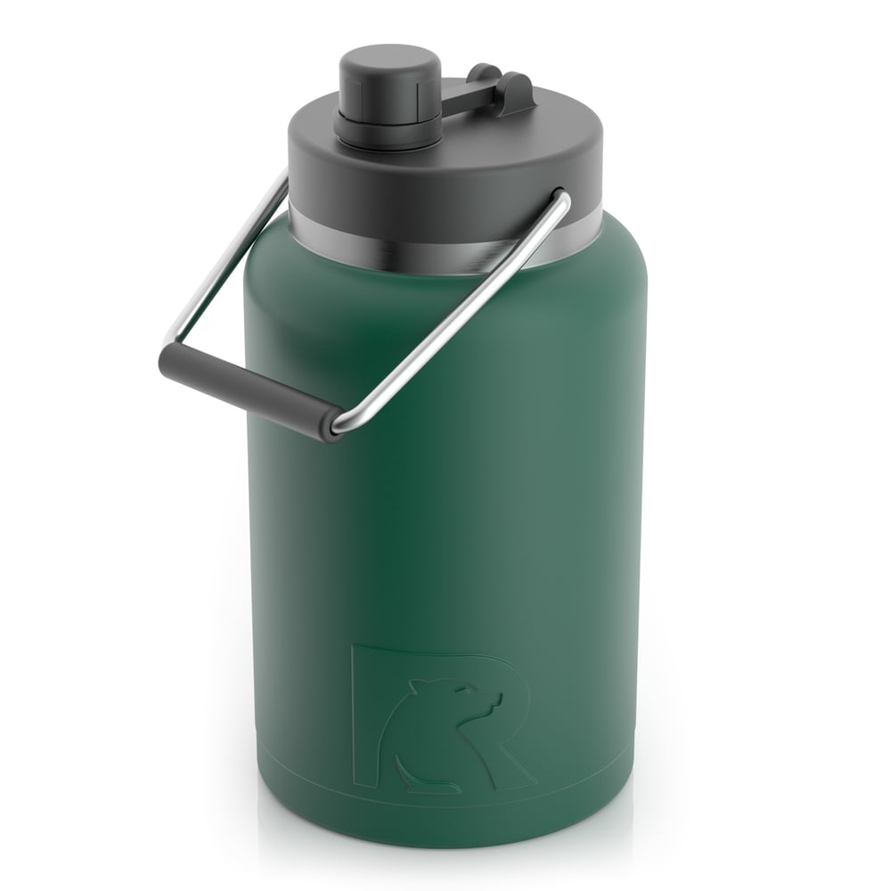 RTIC Half Gallon Jug, Pine Tree, Matte, Stainless Steel & Vacuum Insulated, Flip-Top Lid
