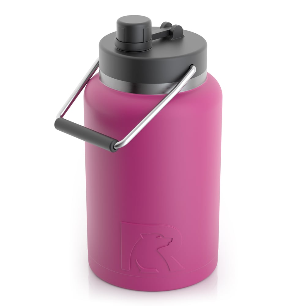 RTIC Half Gallon Jug, Very Berry, Matte, Stainless Steel & Vacuum Insulated, Flip-Top Lid