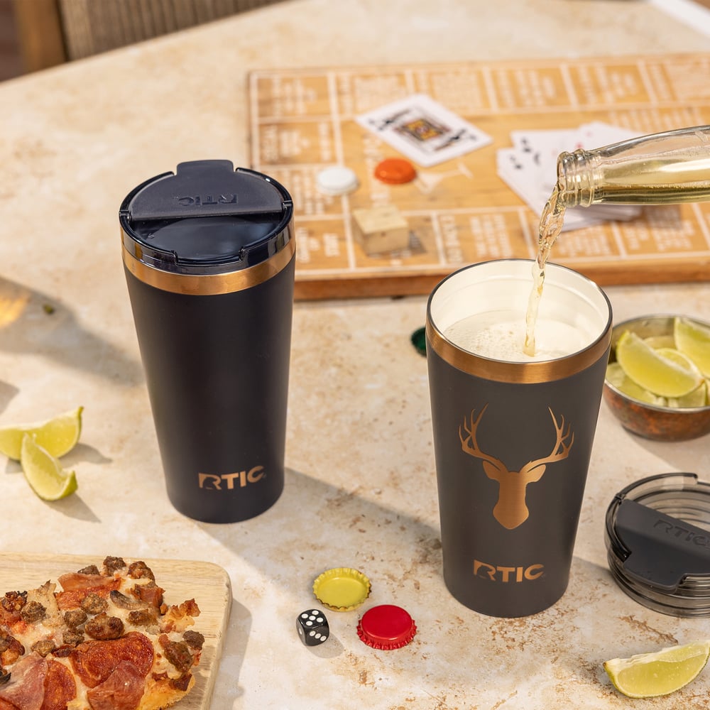 18oz Happy Hour Pint Tumbler, Light Black Image