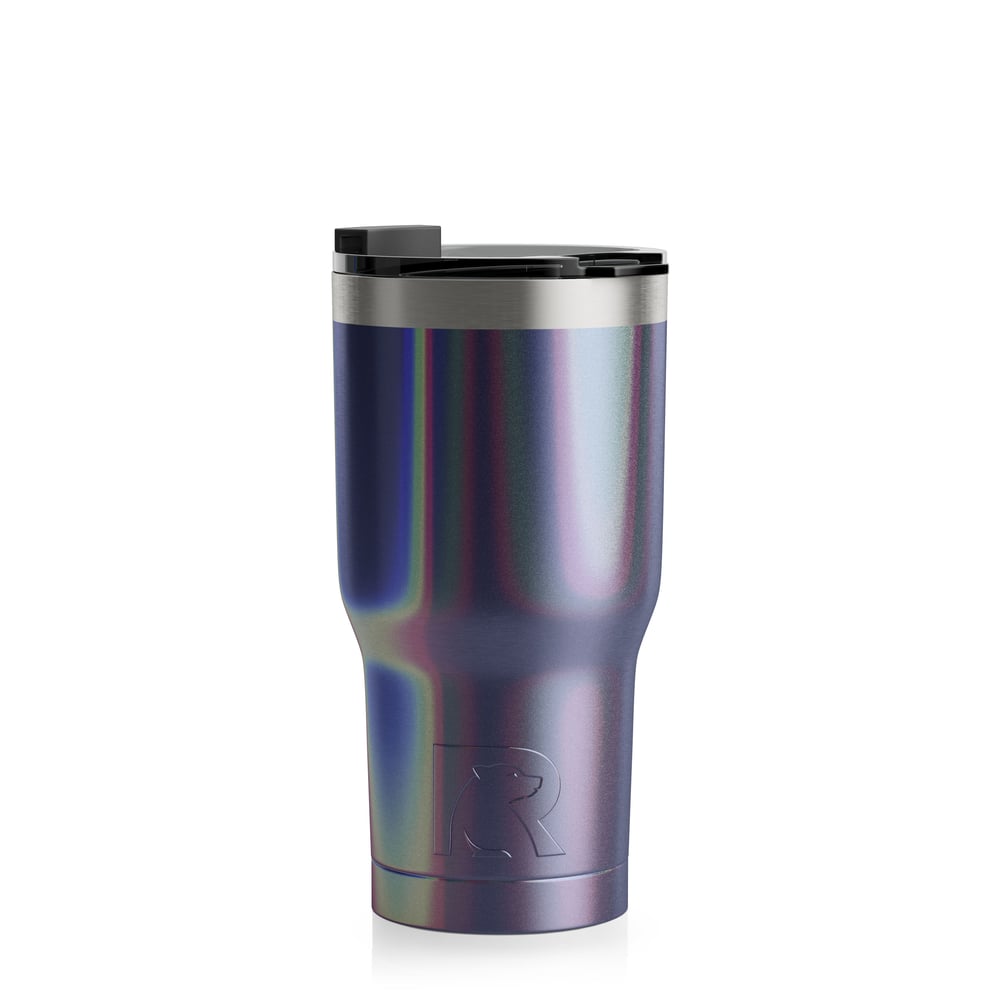 RTIC 20oz Tumbler, Pacific, Glitter, Stainless Steel & Vacuum Insulated, Flip-Top Lid
