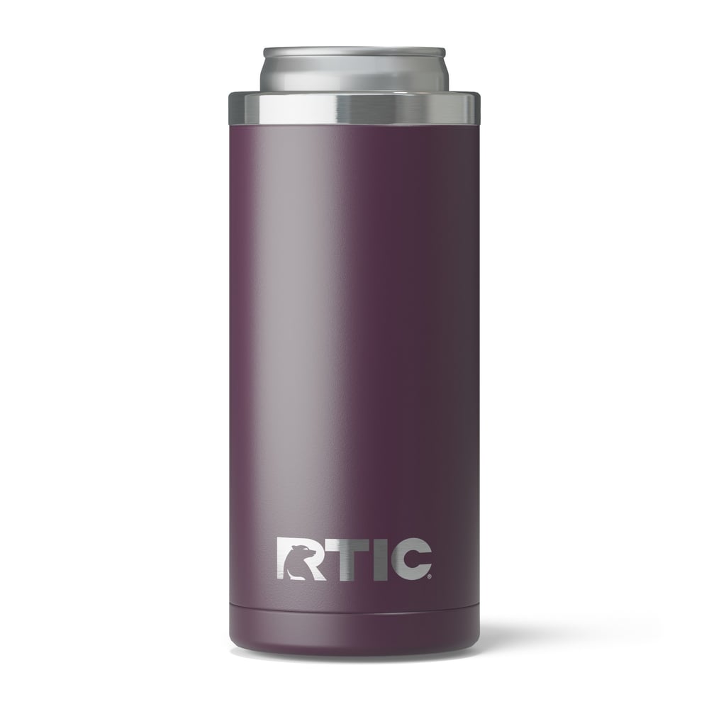 12oz Essential Skinny Can Cooler, Plum, Matte