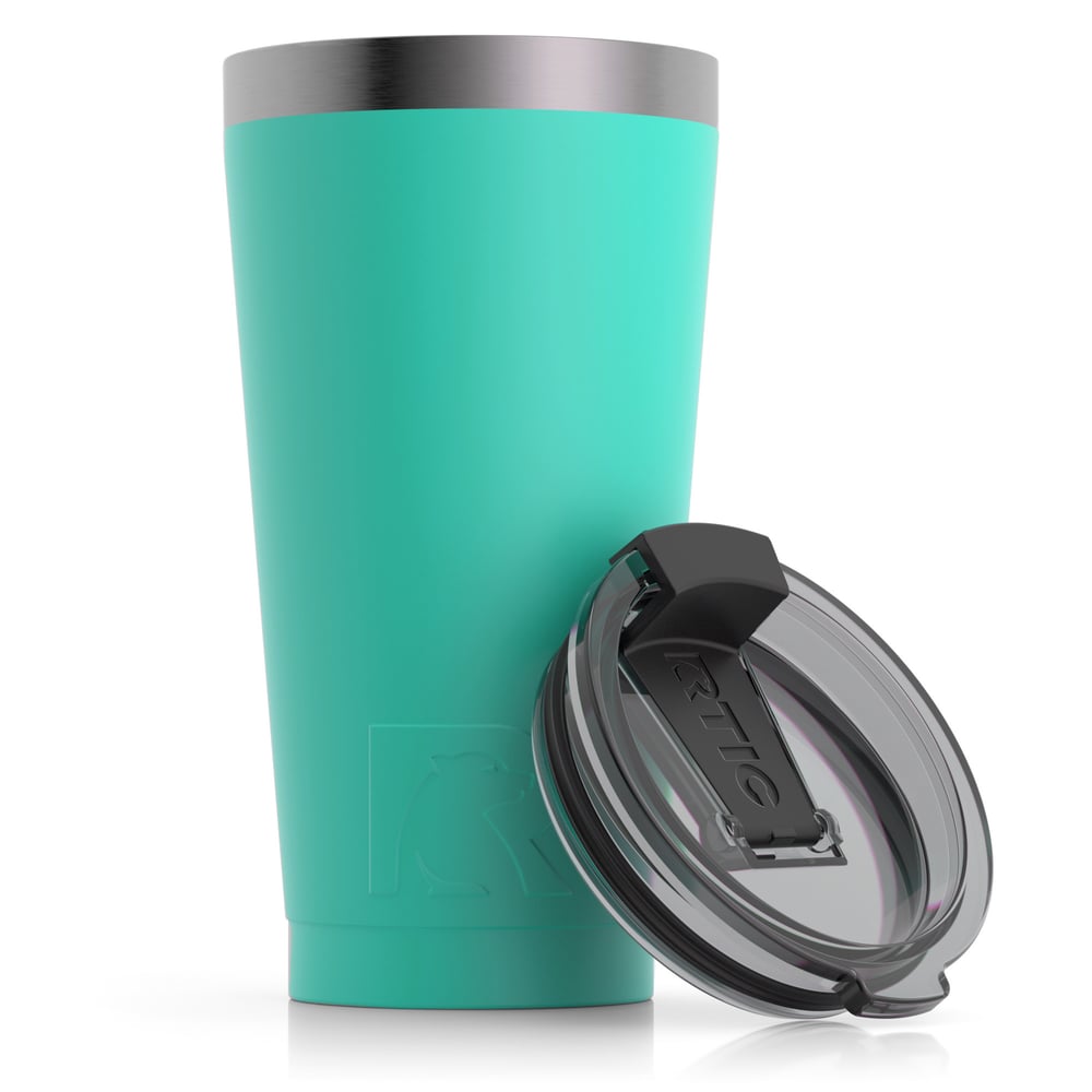 RTIC 16oz Pint Tumbler, Sea Glass, Matte, Stainless Steel & Vacuum Insulated, Flip-Top Lid