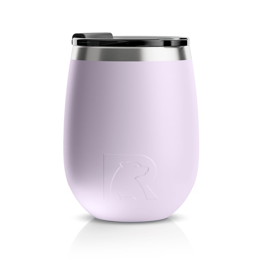 RTIC 10oz Wine Tumbler, Dusty Lilac, Matte, Stainless Steel & Vacuum Insulated, Flip-Top Lid