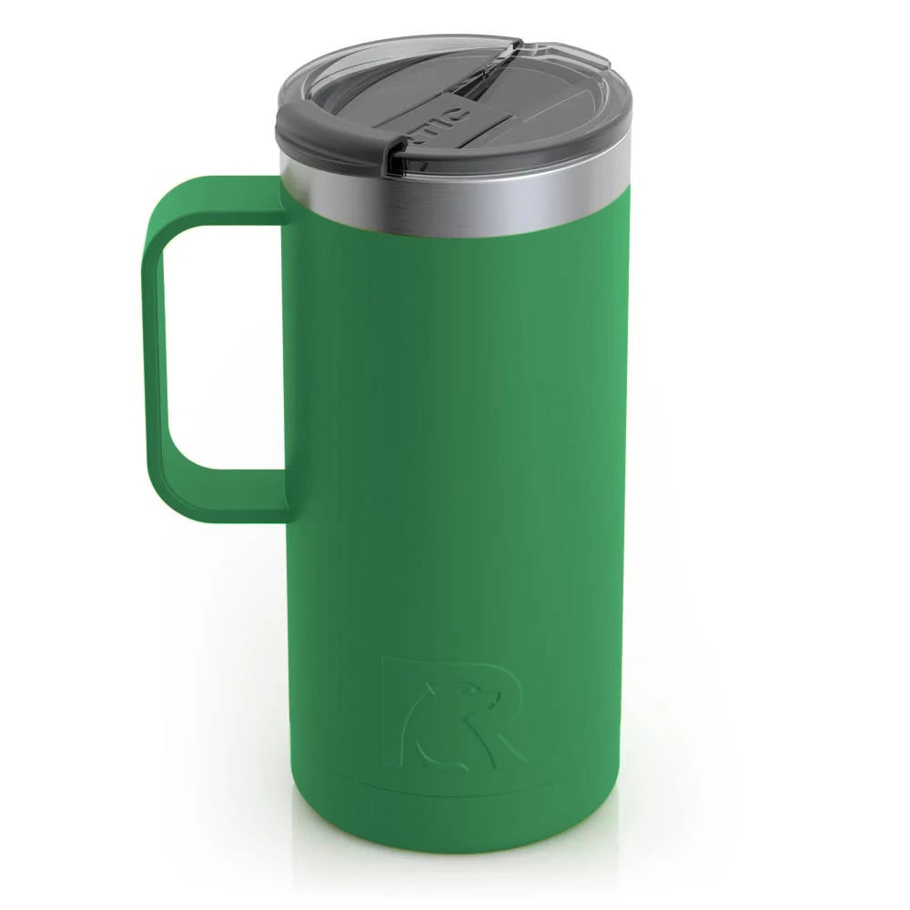 RTIC 16oz Travel Mug, Fairway, Matte, Stainless Steel & Vacuum Insulated, Flip-Top Lid